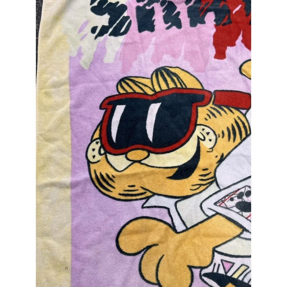 Vintage Garfield beach towel 1978 Jim Davis very colorful 59 in x 28 in Franco